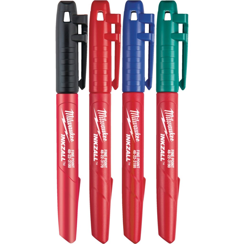 ROTULADOR PERMANENTE INKZALL PUNTA EXTRA FINA 4 PZ COLORES REF,48223106 MILWAUKEE - Image 5