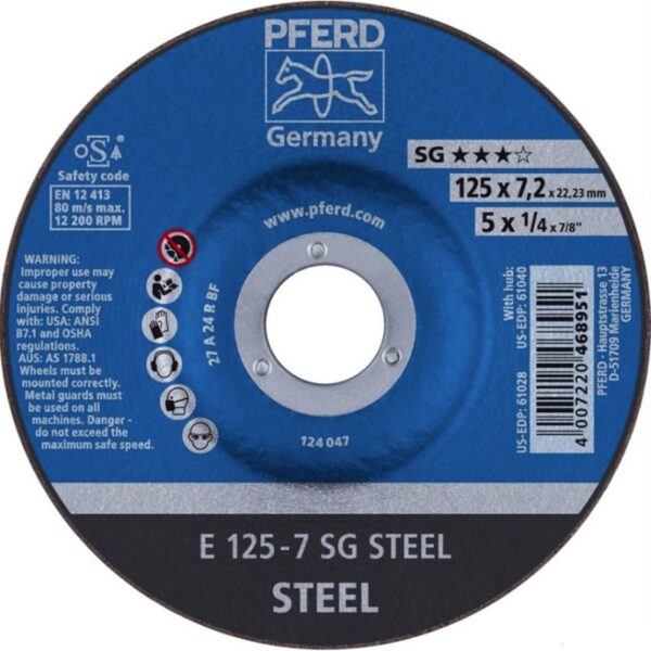 Disco Desbaste Acero E 125x7 Sg Steel Ref.62212626 Pferd