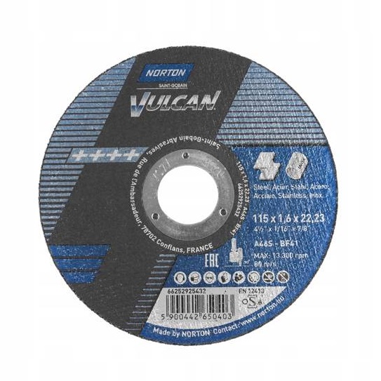 Disco Corte Vulcan 115x1.6 A46s-bf41 66252925432 Norton