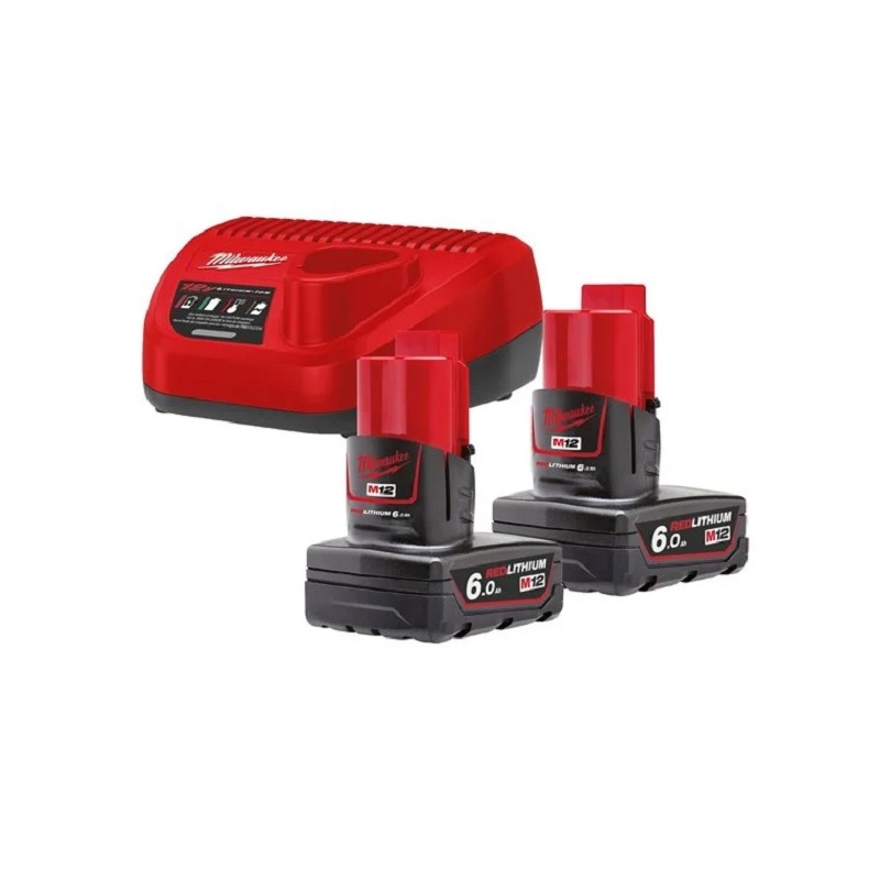 206699-4002395282128-KIT-CARGADOR-2-BATERIAS-M12-6-AMP-NRG-602-4933451903-MILWAUKEE KIT CARGADOR + 2 BATERIAS M12 6.AMP NRG-602 4933451903 MILWAUKEE - Imagem 1