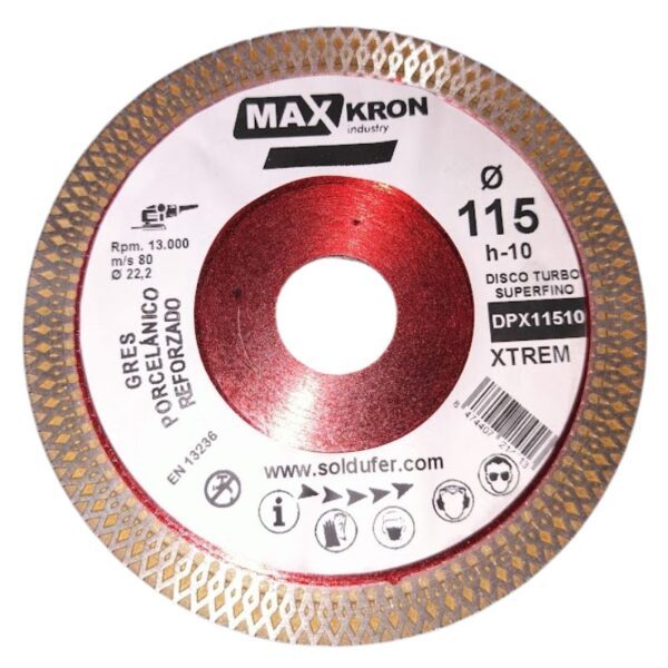 Disco Diamante Gres/porcelanico 115mm  H10mm Ref,01dpx11510 Maxkron