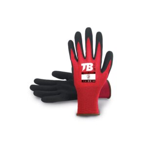 Guante Soprote Poliester Rojo Recubrimiento Nitrilo Sandy Grip Rojo 700rmf Touch T-10 T.bodero