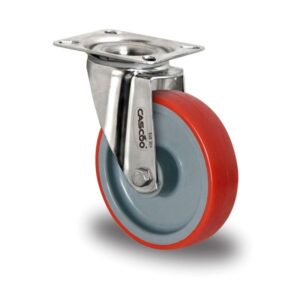 Rueda Inox Innovation N2u6 Q0n Pu Rojo 125 Giratoria 20c0922 Cascoo