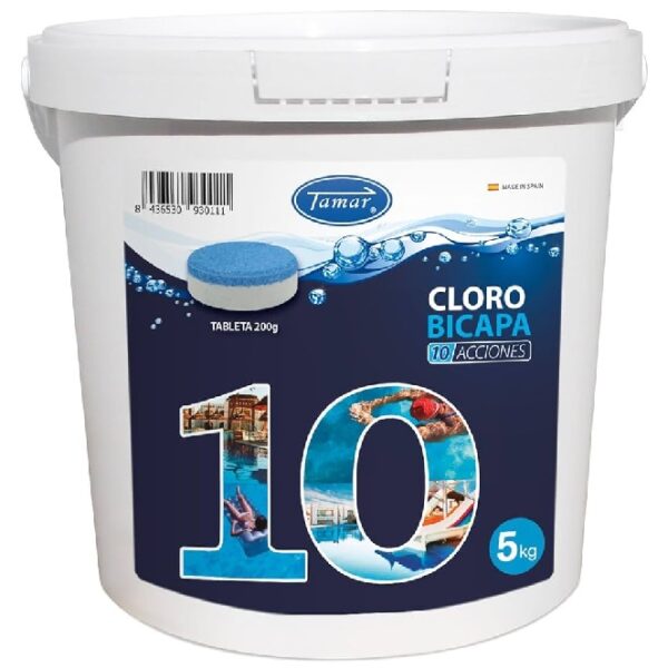 Cloro Multifuncion Bicapa 10 Acciones Tab.200g 5kg Ref.1105106050 Tamar