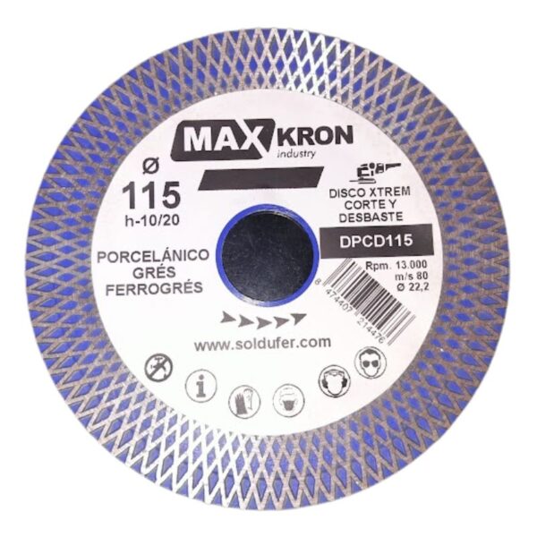 Disco Diamante Gres/porcelanico 115mm  Corte/desbaste Ref,01dpcd115 Maxkron